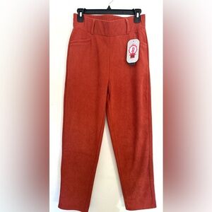 La La Muse Corduroy Pants Terracotta Women's Sz Large Warm Inside Elastic Waist